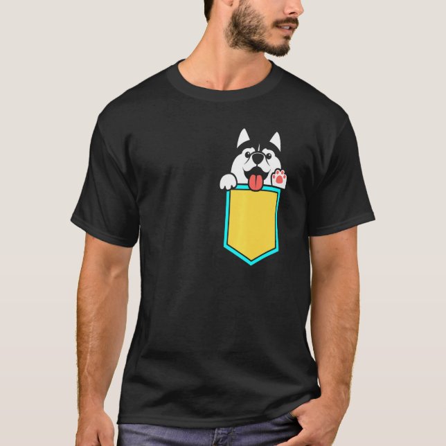 Camiseta Pocket Siberian Husky (Frente)