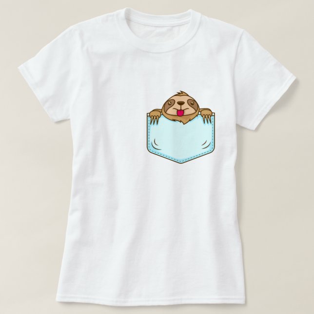Camiseta Pocket Sloth (Frente do Design)
