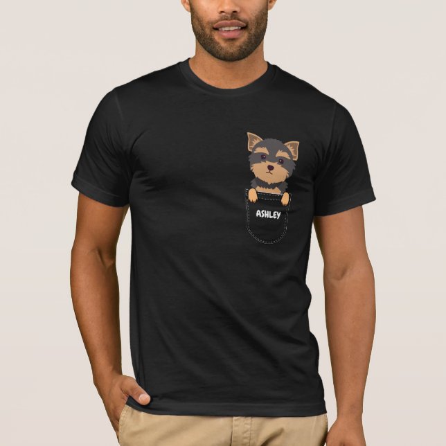 Camiseta Pocket Yorkshire Terrier cachorrinho (Frente)