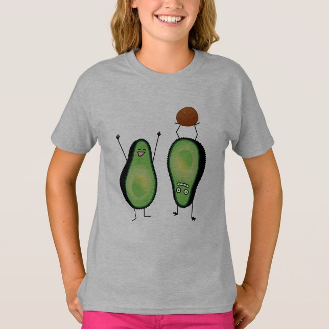 Camiseta Poço engraçado do verde do handstand dos aplausos (Frente)