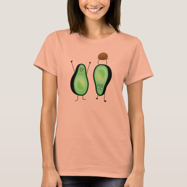 Camiseta Poço engraçado do verde do handstand dos aplausos (Frente)