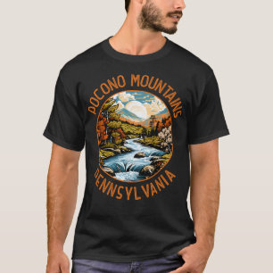 Camiseta Pocono Mounains Pensilvânia Sunset Retro Distância