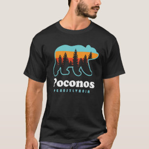 Camiseta Poconos Pennsylvania Bear Sunset Vacation