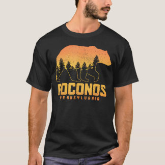 Camiseta Poconos Pensilvânia Urso Caminhada Vintage Pocono
