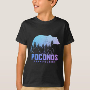 Camiseta Poconos Pensilvânia Urso Caminhada Vintage Pocono