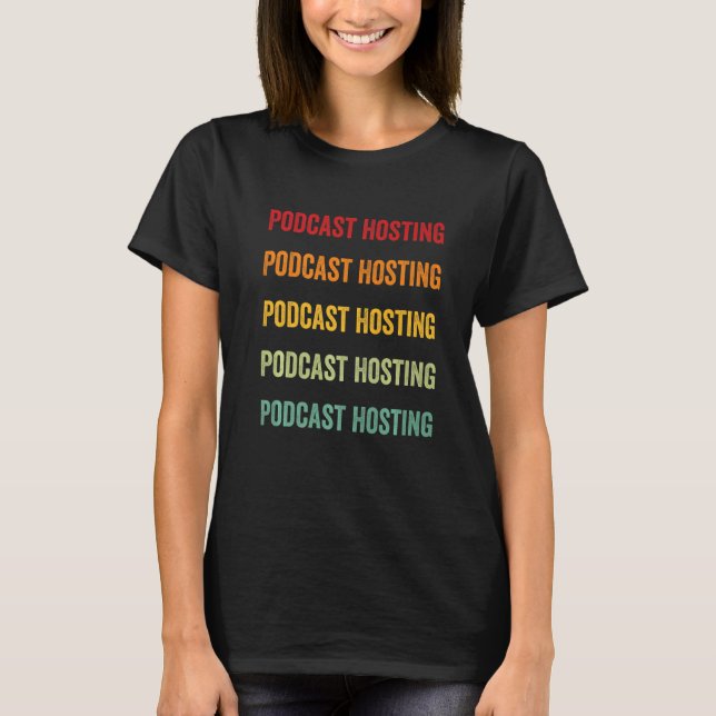 Camiseta Podcast Hosting Podcast Hosting Hobbyist Rainbow D (Frente)