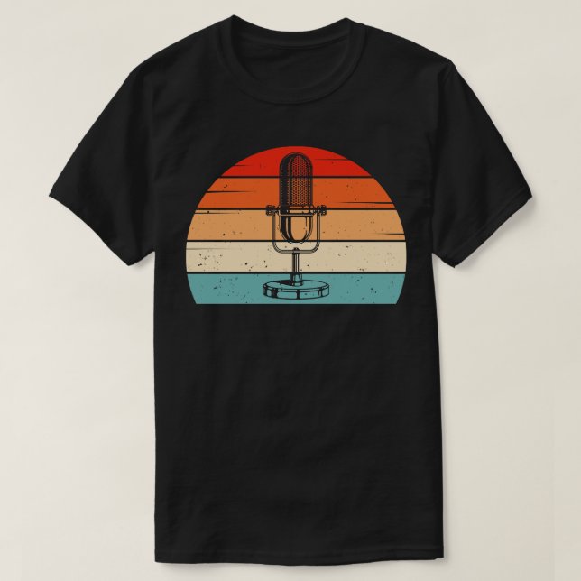 Camiseta Podcaster de microfone de rádio Podcaster (Frente do Design)