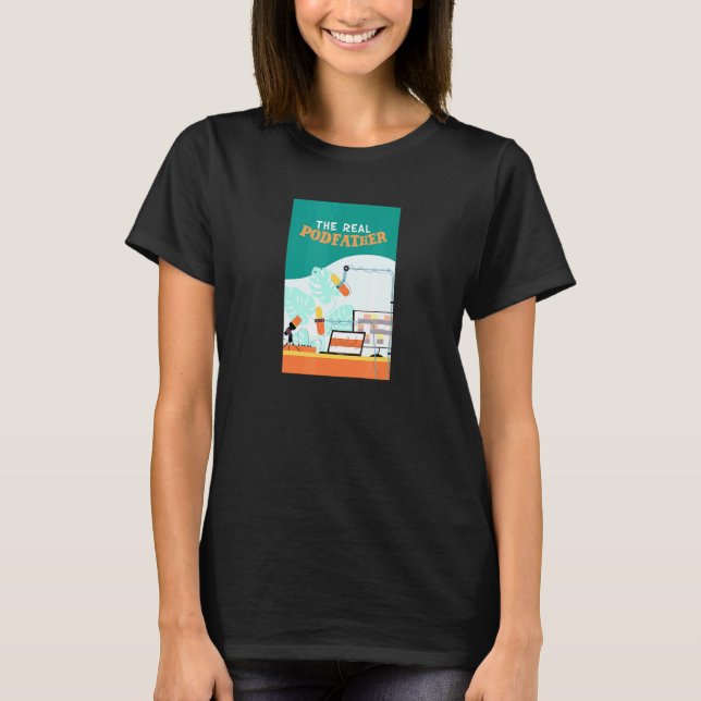 Camiseta Poddad Real - Podcaster Radio Host Podcast (Frente)