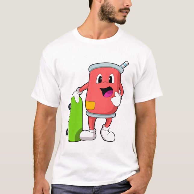 Camiseta Pode como skater com skate (Frente)