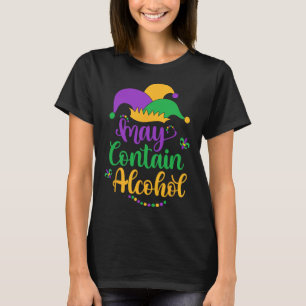 Camiseta Pode Contém Álcool Divertido Mardi Gras 2024 Beben