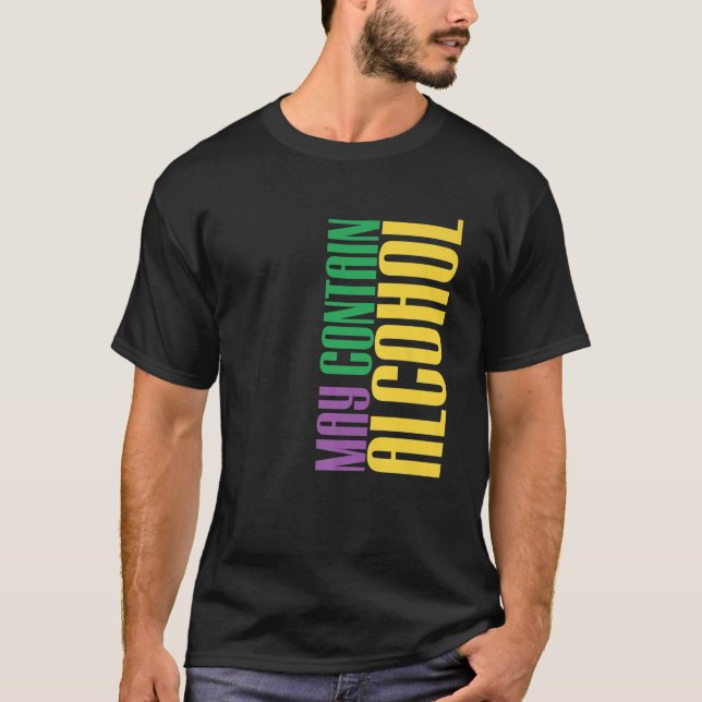 Camiseta Pode Conter Álcool Mardi Gras Mardipôde Parada C (Frente)