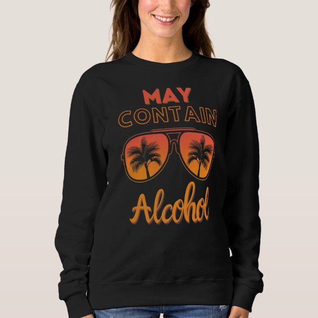 Camiseta Pode Conter Bebendo De Álcool Engraçado Beac Verão (Frente)