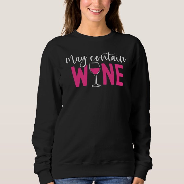 Camiseta Pode Conter Bebendo De Vinho De Álcool De Vinho (Frente)