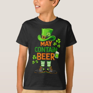 Camiseta Pode conter cerveja humor engraçado dia de São Pat