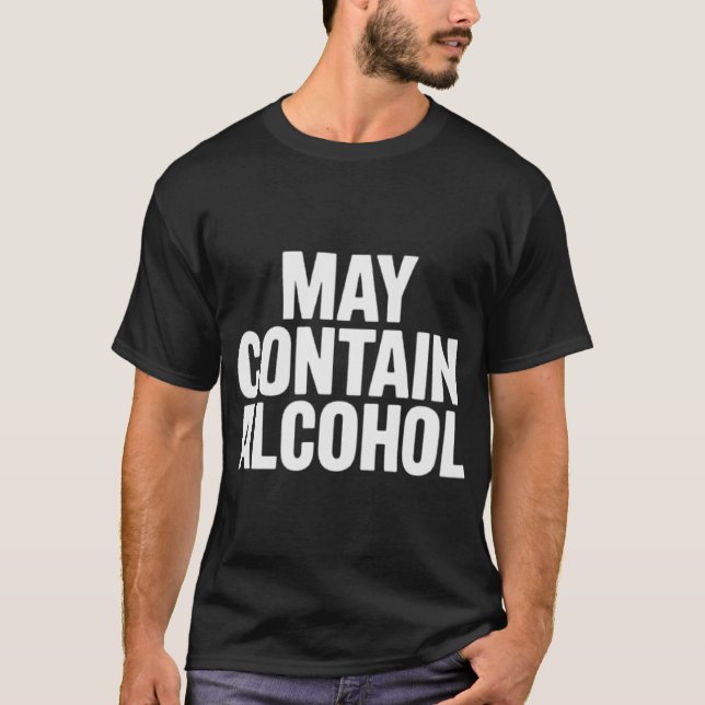Camiseta Pode conter presente de bebida alcoólica (Frente)