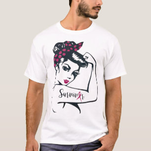 Camiseta Pode Curá-Lo Rosie Riveter Sobrevivente Do Câncer