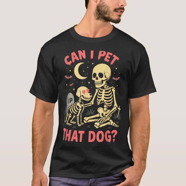 Camiseta Pode Fazer Carinho Nesse Cachorro Esqueleto Divert (Frente)
