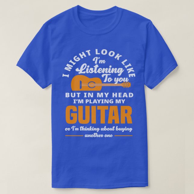 Camiseta Pode Parecer Que Estou Ouvindo Guitari (Frente do Design)