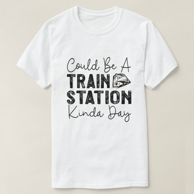 Camiseta Pode Ser Um Dia De Estação De Comboio (Frente do Design)
