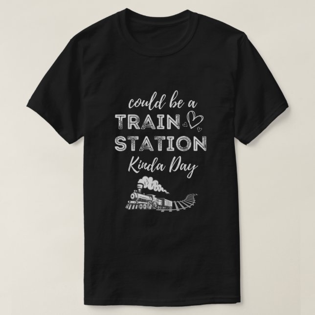 Camiseta Pode Ser Um Dia De Estação De Comboio (Frente do Design)