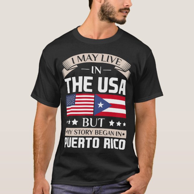 Camiseta Pode viver na história dos EUA começou na bandeira (Frente)