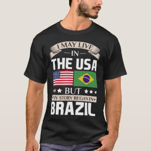 Camiseta Pode viver na história dos EUA começou no t-shir