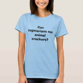 Camiseta Podem os vegetarianos comer os biscoitos animais?