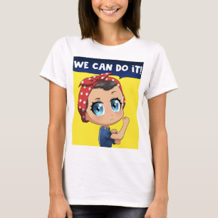Camiseta Podemos Fazer Isso! Garota Chibi Rosie the Riveter