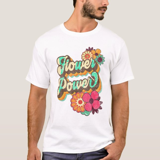 Camiseta Poder 60s 70s Hippie Retro (Frente)