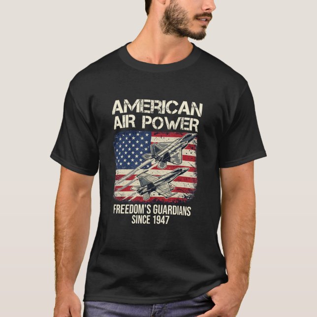 Camiseta Poder Aéreo Americano Guardiões da Liberdade Jato  (Frente)