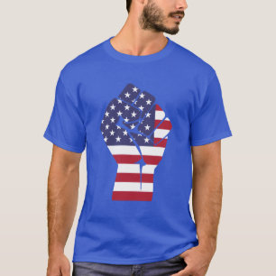 Camiseta "Poder Americano – Punho Patriótico de Unidade"