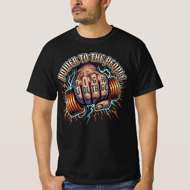 Camiseta Poder ao Povo Presente de Eletricista de Alta Tens (Frente)