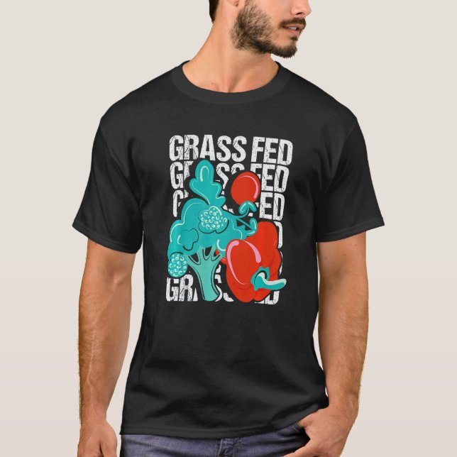 Camiseta Poder da Dieta Vegana Alimentada com Grama (Frente)