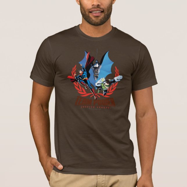 Camiseta Poder da Equipe da Liga da Justiça (Frente)