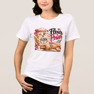 Camiseta Poder da Farinha Design de Biscoitos Engraçado