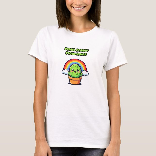 Camiseta Poder da Planta Floresce Design Botânico da Nature (Frente)