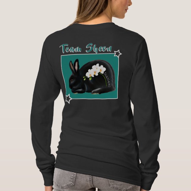 Camiseta Poder das Flores: preto com orquídeas  (Verso)