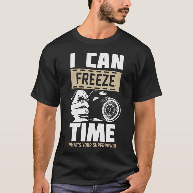 Camiseta Poder de Congelar o Tempo Superpoder - Câmera de F (Frente)