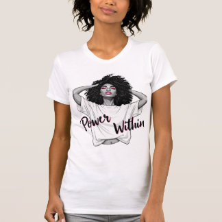 Camiseta Poder Dentro da Ilustração Afro de Cabelo Natural