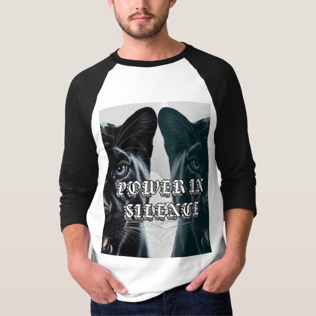 Camiseta Poder do Jaguar Preto no Silêncio (Frente)