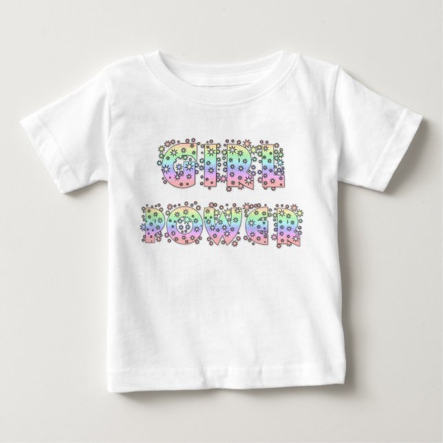 Camiseta Poder feminino com estrelas e faíscas (Frente)
