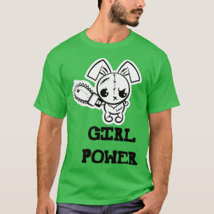 Camiseta Poder Feminino Fofo desenho animado Voo Bunny