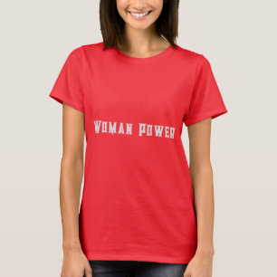 Camiseta Poder Feminino Texto Mulheres Garota Cor Vermelha