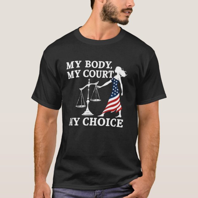 Camiseta Poder Feminista u2013 Meu Corpo Meu Tribunal (Frente)
