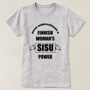 Camiseta Poder finlandês da mulher SISU