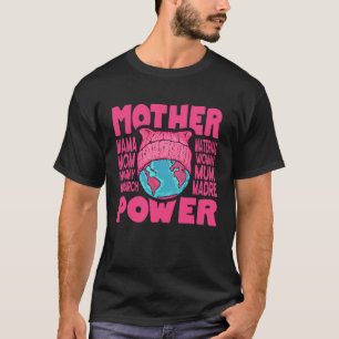 Camiseta Poder Materno Gato Rosa Chapéu Terra Mãe