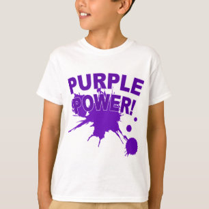 Camiseta Poder roxo com um Splat grande da pintura