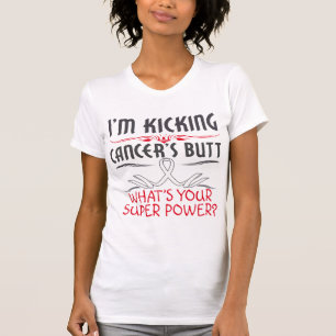 Camiseta Poder super de retrocesso do bumbum do cancer do