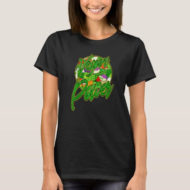 Camiseta Poder Vegano Vegetariano Planta Legumes Musculação (Frente)