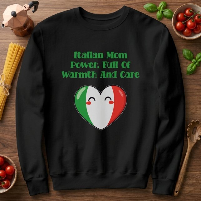 Camiseta Poderosa Mãe Italiana Cheia de Calor e Carinho (Criador carregado)
